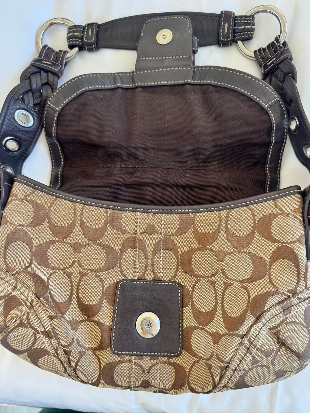 Y2K vintage Coach soho signature jacquard shoulder bag - Picture 8 of 15